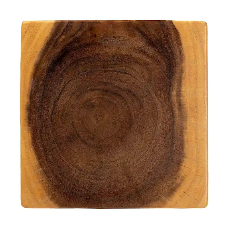 Rapha Hand-carved Suar Wood Side Table - Sculptural Accent Table with Twist Design, Modern Boho Style for Living Room or Bedroom