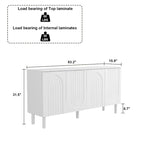 Storage Sideboard Cabinet with 4 Doors Buffet Sideboard End Table - 63.2W